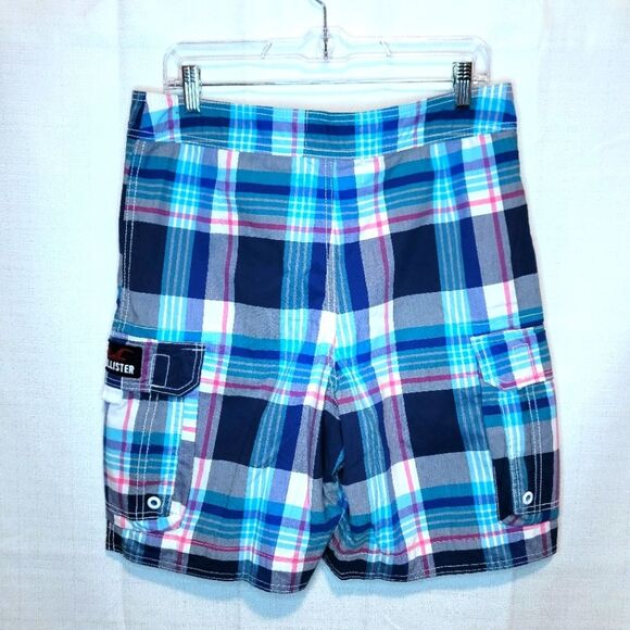 Hollister Plaid 8" Swim Trunks Board Shorts Size Medium - Picture 2 of 9